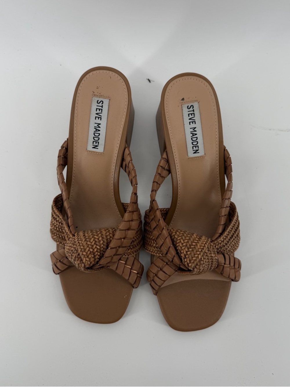 Steve Madden Braided Tan Slide Heels size 8M